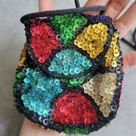 Sequin Color Block Purse/ Coin Purse - Picture 3 of 8